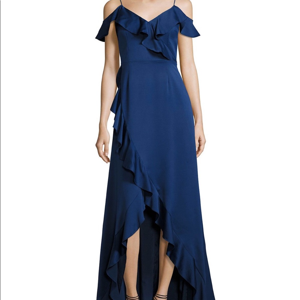 Aidan Mattox ruffle sleeve gown